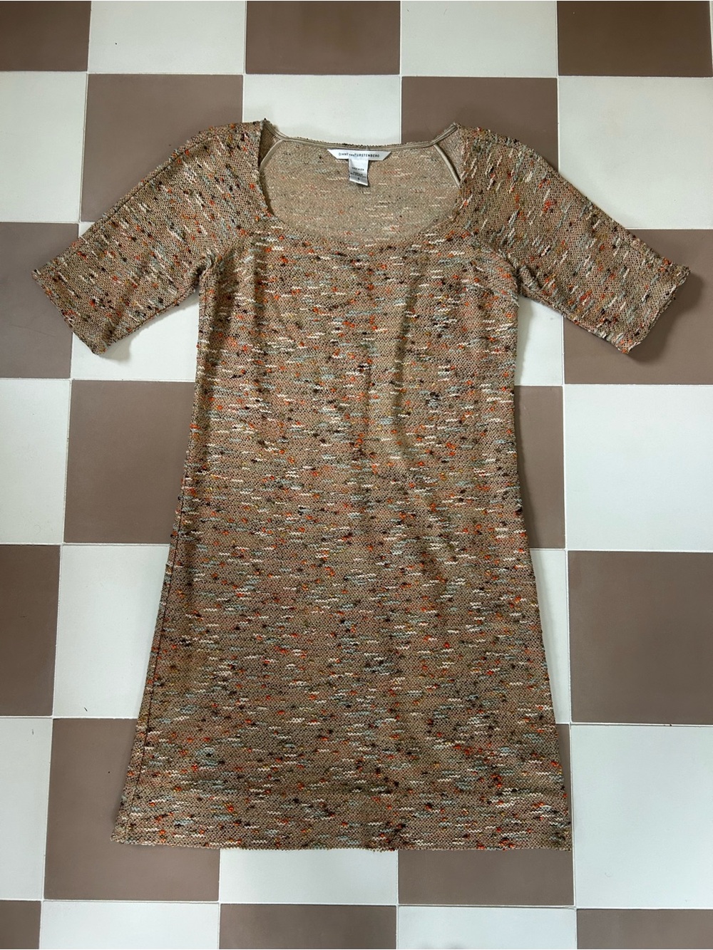 Diane von Furstenberg Sens Bouclé Tweed Mini Dress Size 4